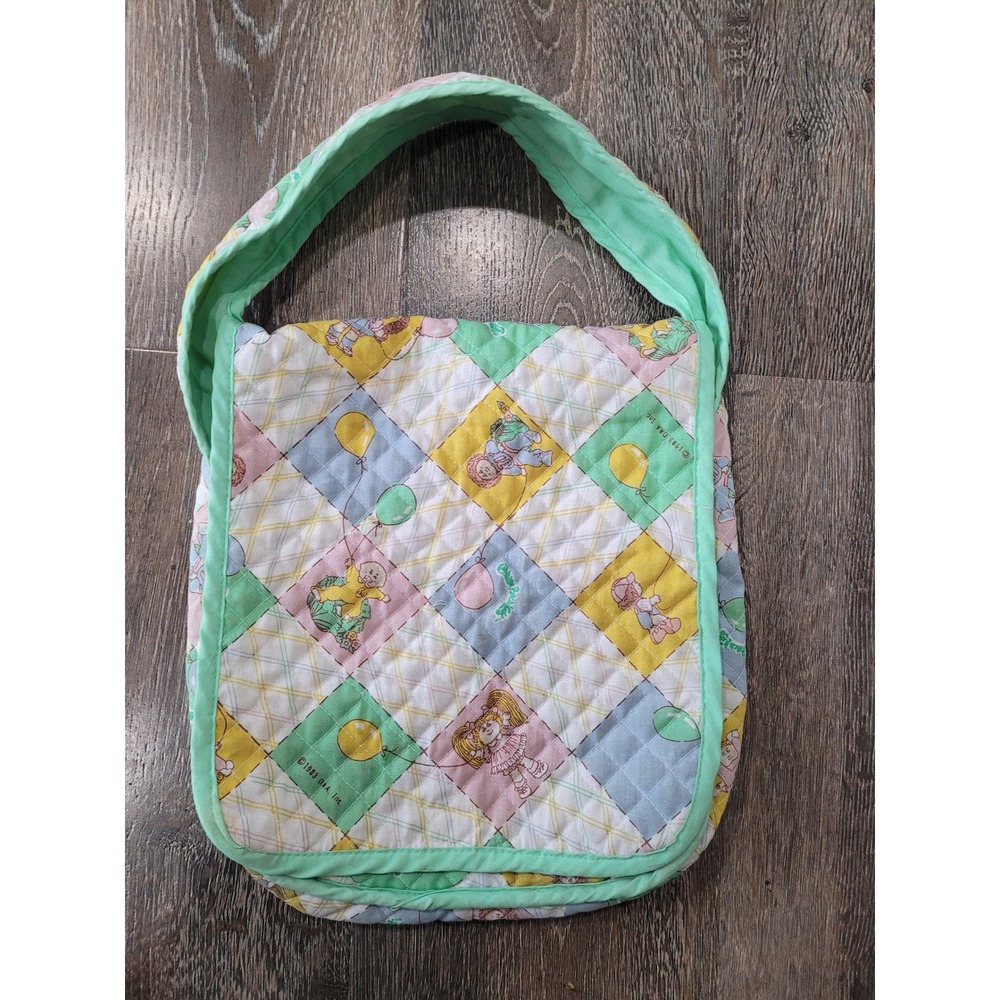 Vintage Cabbage Patch Kids Quilted Purse 1982 Pastel Colors Adorable #1